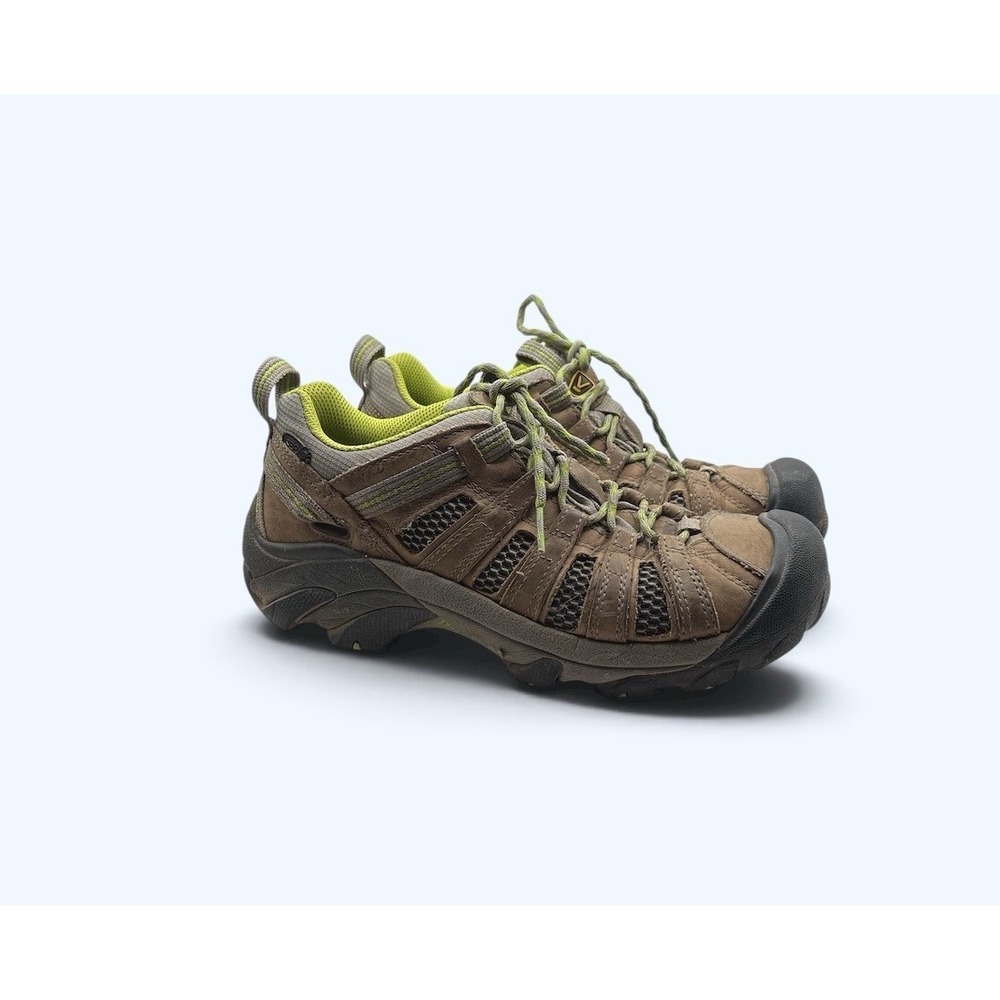 Keen Voyageur Vented Hiking Shoes Womens Size 8.5 Brown Lime Green 1010141